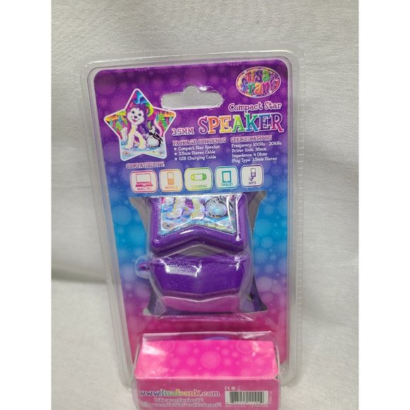 Lisa Frank Compact Star Speaker 3.5mm Plug And USB Included- Y2K- NWT - Picture 3 of 5
